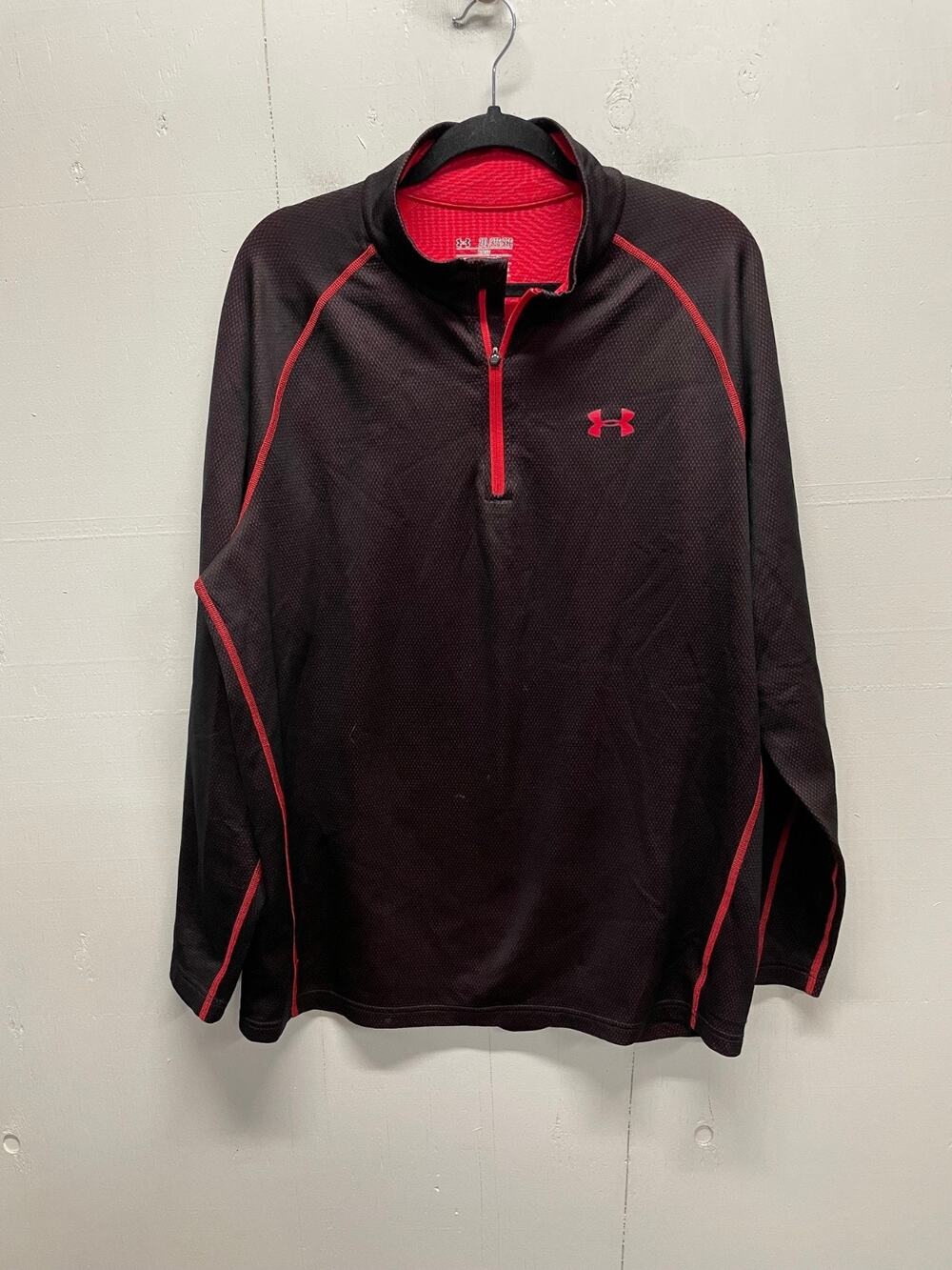 Under Armour Men's Quarter Zip Pullover Long Sleeve Size 2X Cold Gear Fitted